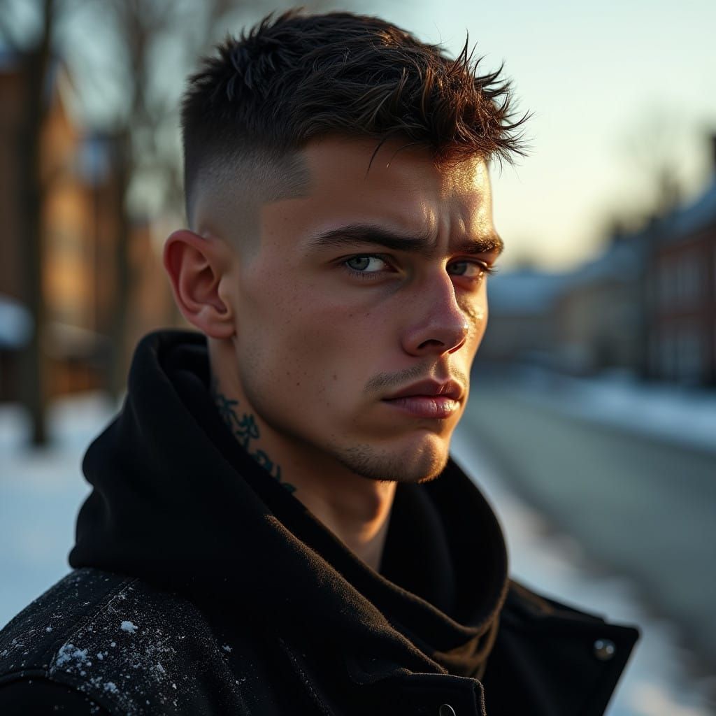 Sultry Winter Portrait in High-Fashion Style