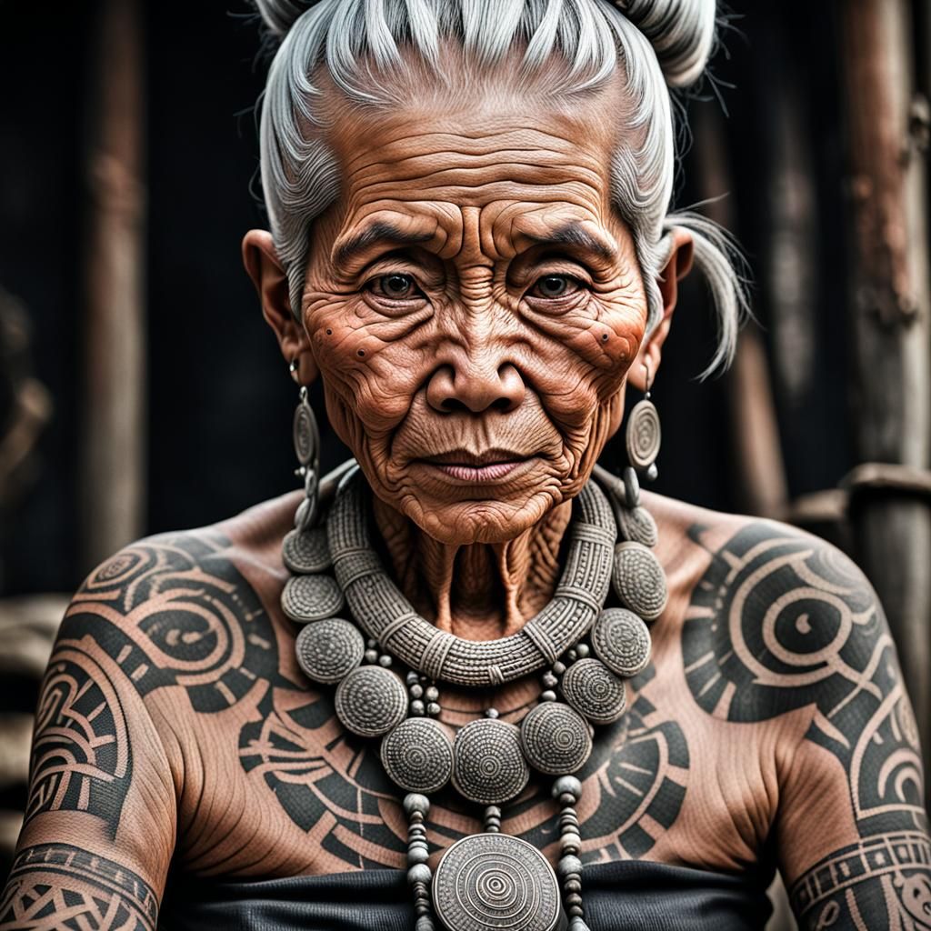 Legendary Tribal Tattoo Artist, Hyperrealistic Close Up