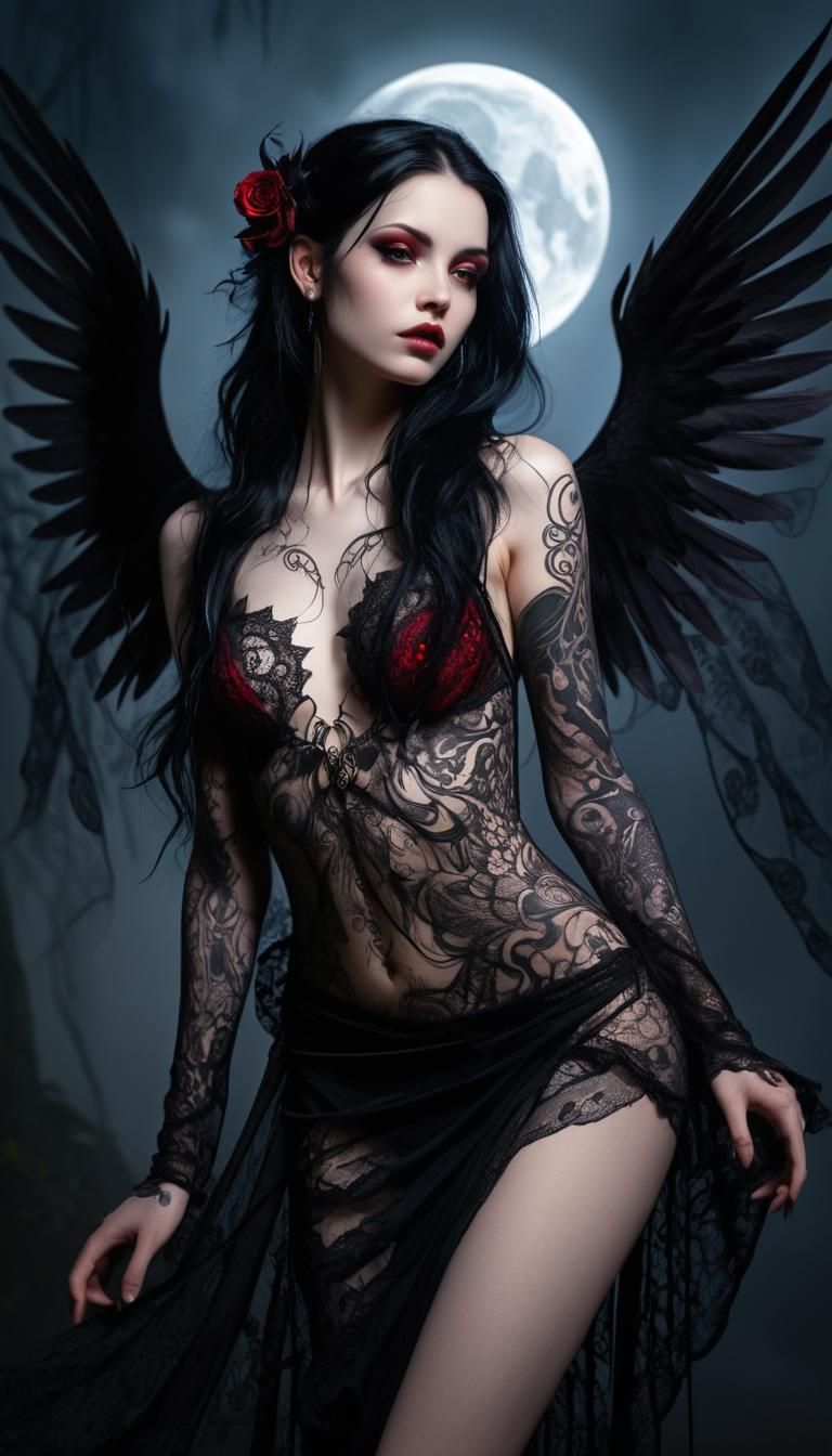 Mysterious Dark Fairy in Hyper-Realistic Digital Art