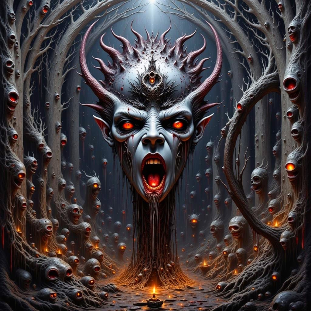 Demonic Surrealism in Vibrant Hyperrealism