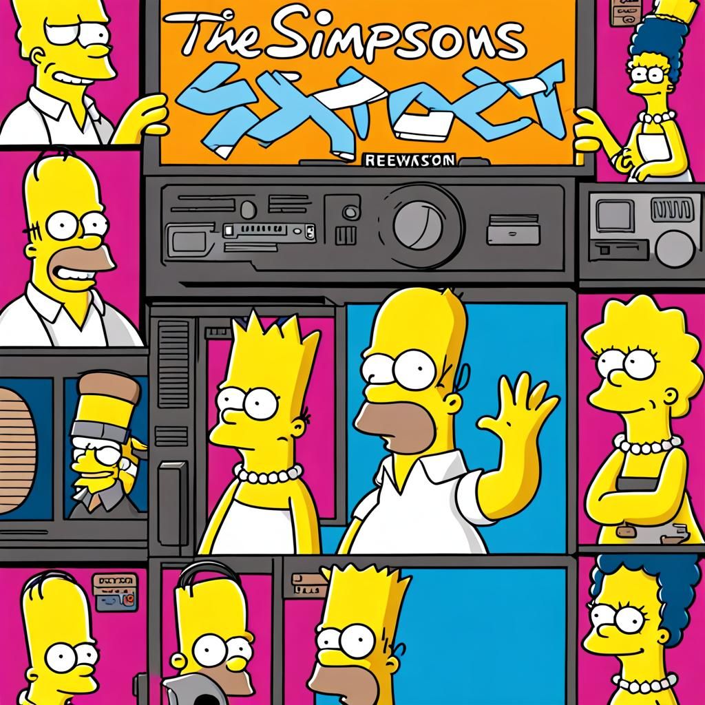 The Simpsons Family Portrait in Animated Style