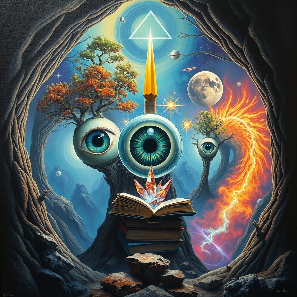 Surreal Crystal Eyeballs in a Cosmic Landscape