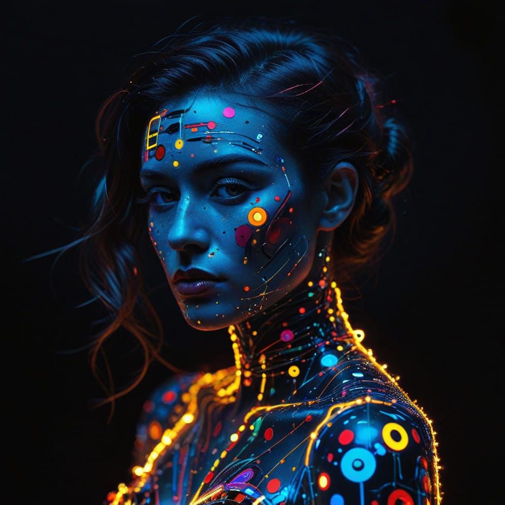 Grimdark Portrait in a Cyberpunk Aesthetic