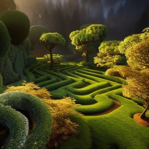 a secret garden, a maze