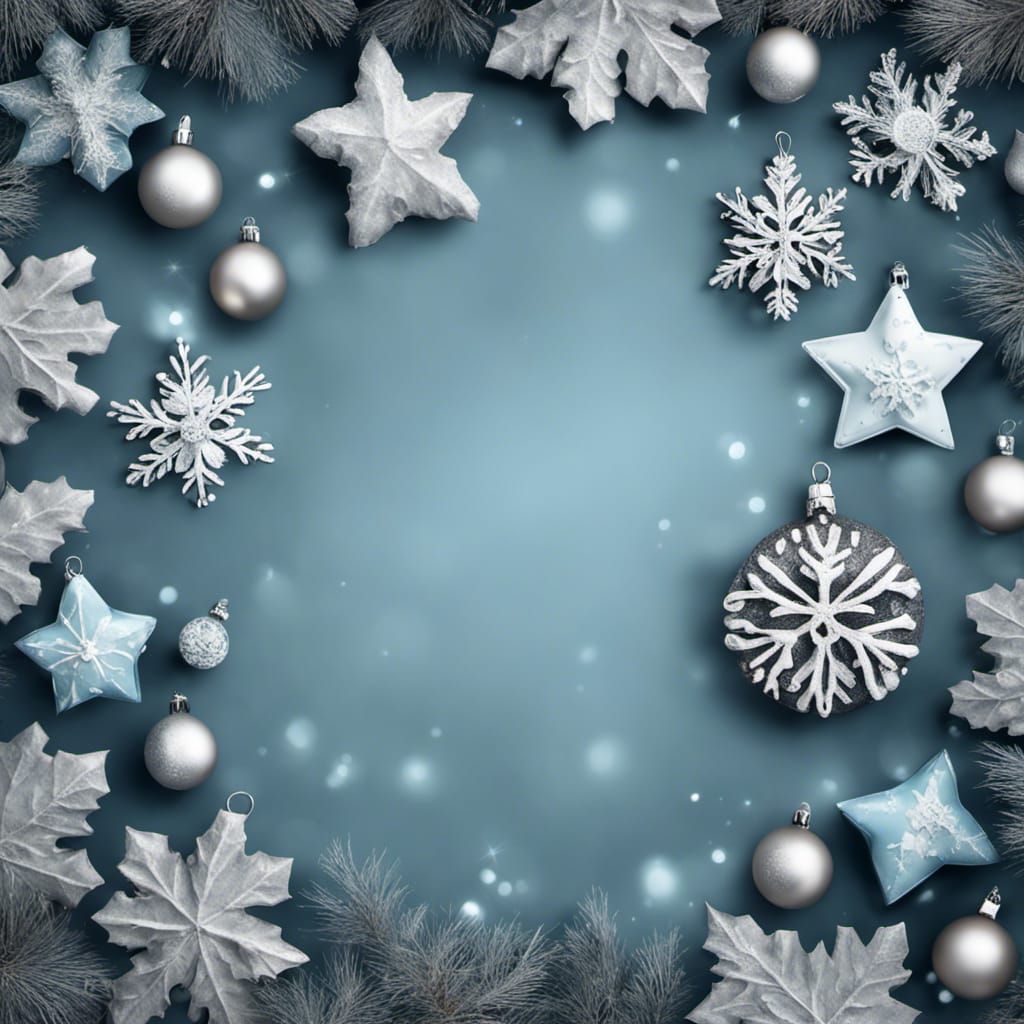 Christmas Decorations in Snowy Woodland: Hyperrealistic HDR ...
