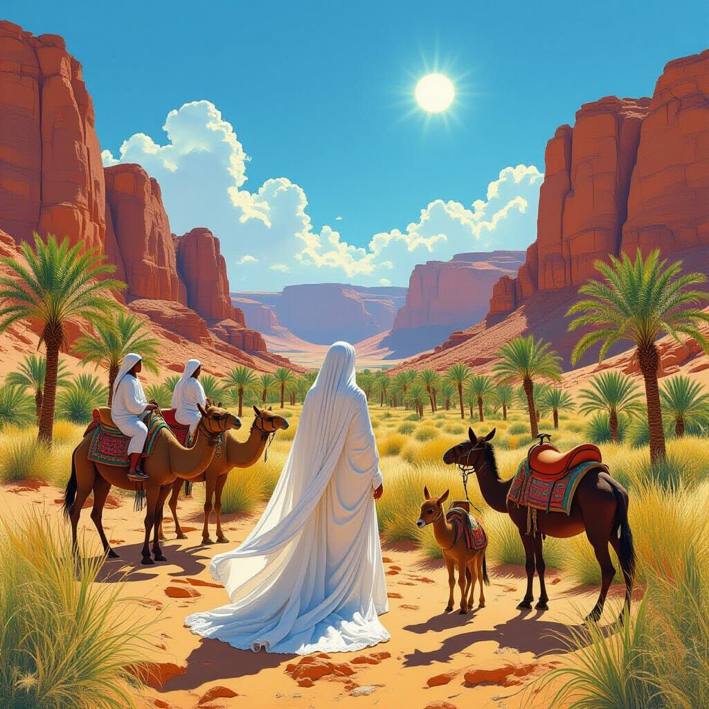 Wadi Goddess Protecting Travelers in Francoise Bourdon Style