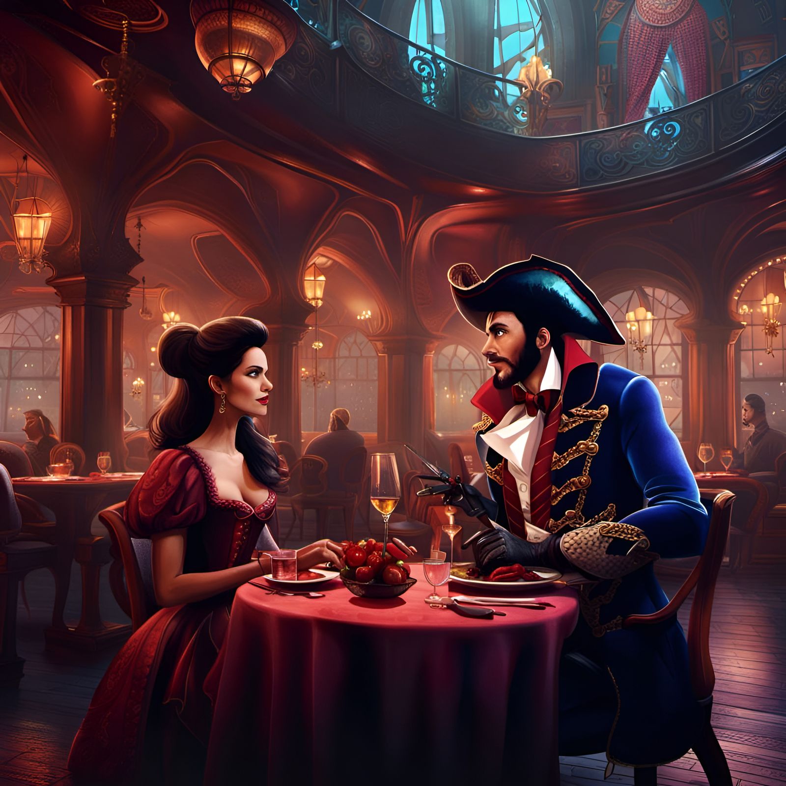 Captain Hook on a Date: Fantasy Concept Art