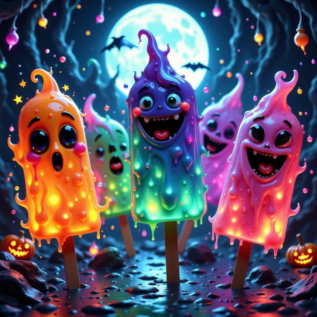 Halloween Popsicles Dance at Moonlit Party