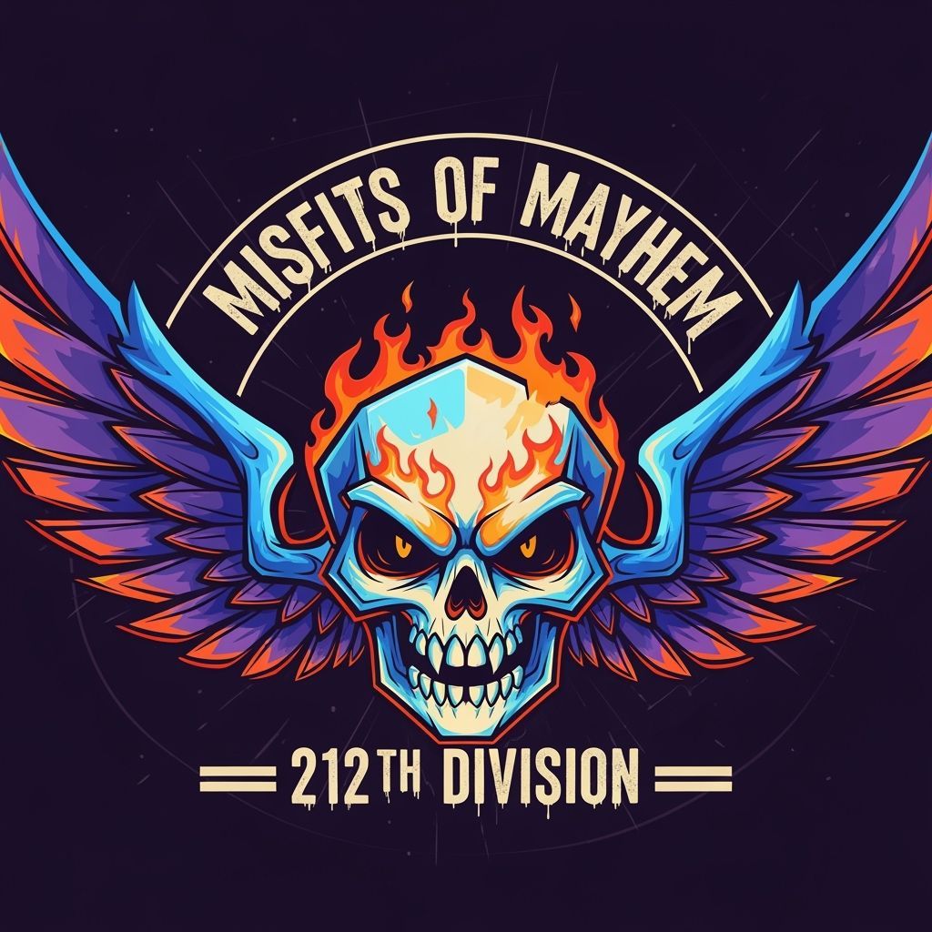Cartoon Skull Badge: Misfits of Mayhem, 212th