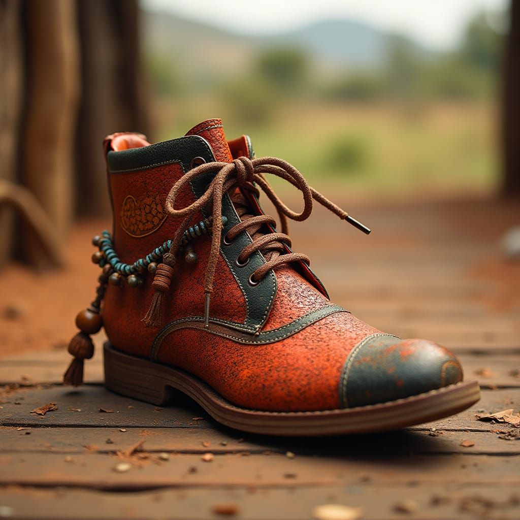 Tanzanian Shoe with Maasai Beads: Digital Painting