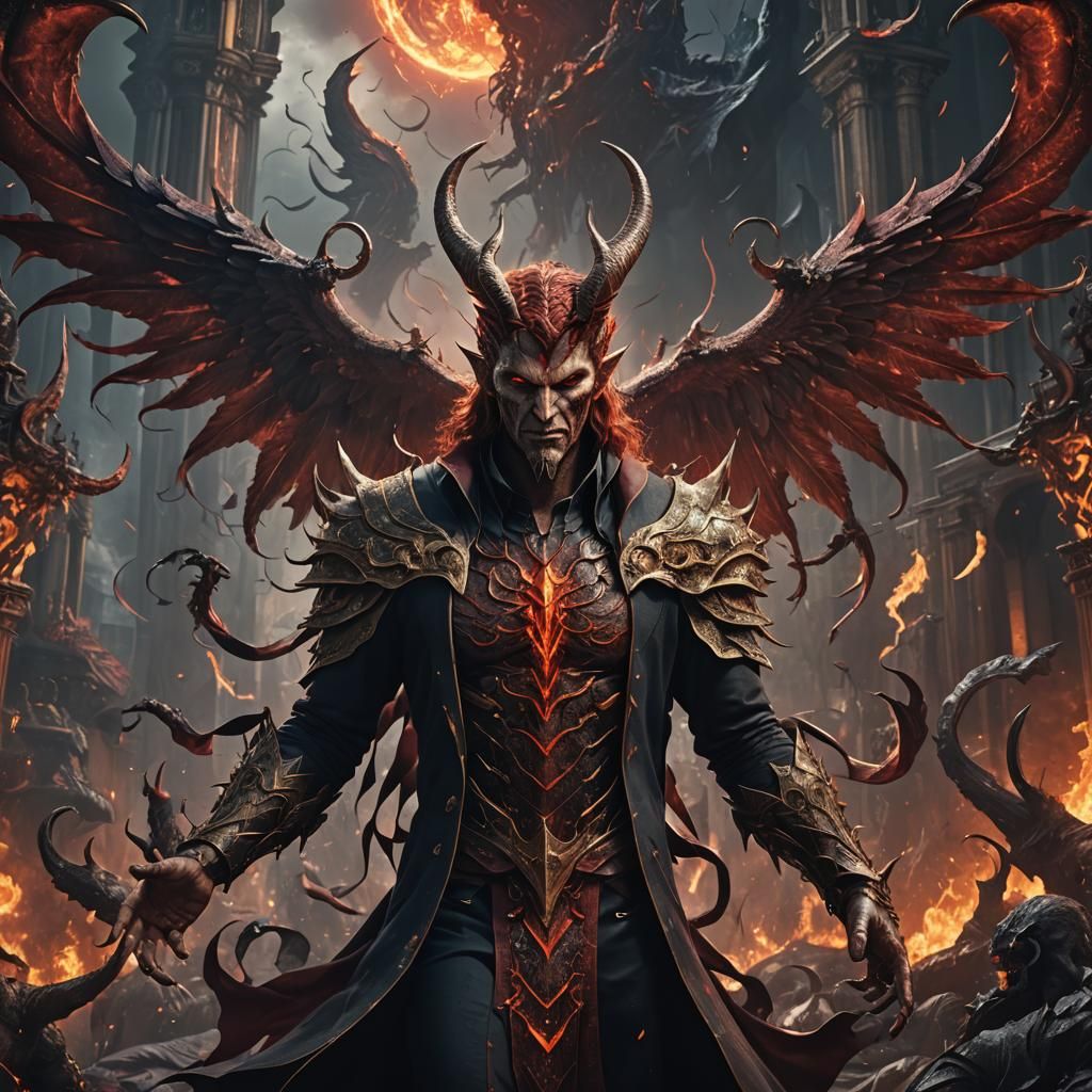 Lucifer in Human Form: Detailed Matte Painting