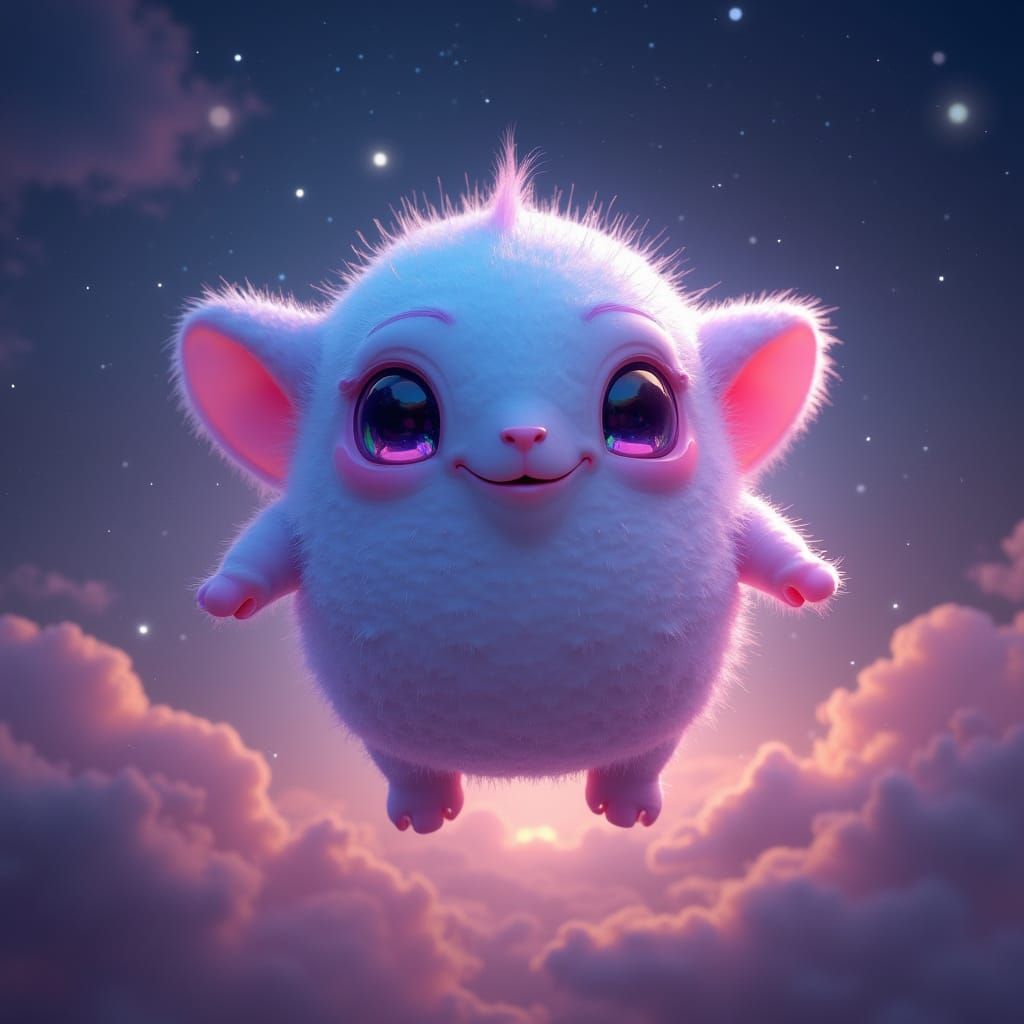 Whimsical Celestial Sphero in Twilight Dreamscape