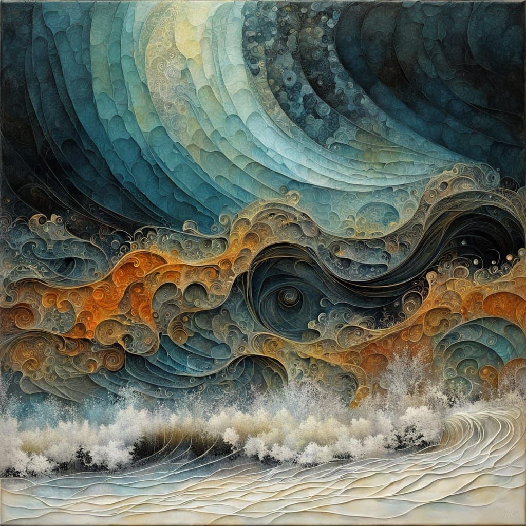 Abstract Fractal Wave Function Art