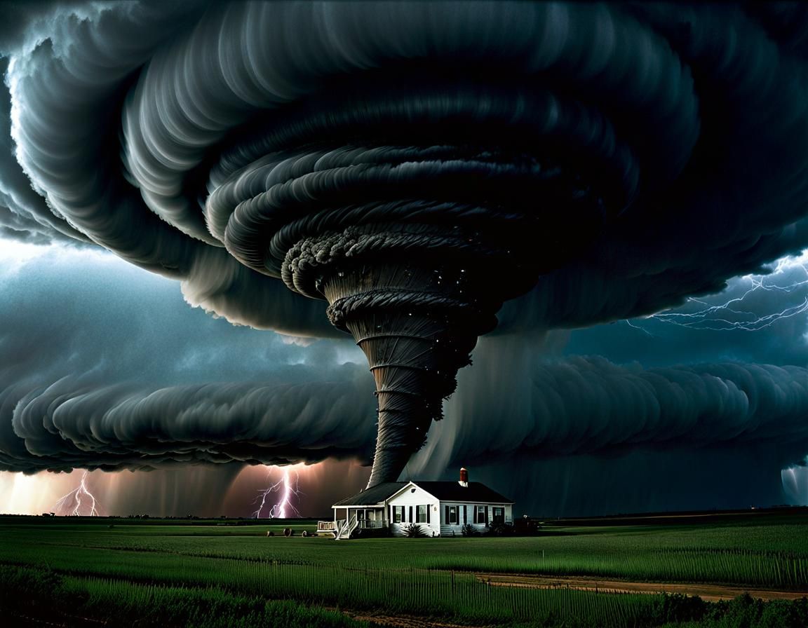 Apocalyptic Tornado with Lightning, Digital Masterpiece