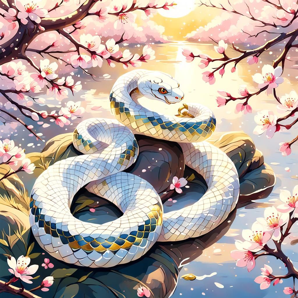 White Snake in Cherry Blossoms, Anime Key Visual