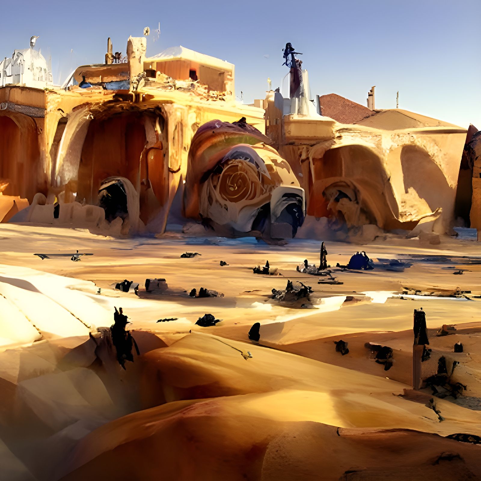 Star Wars Desert Landscape in Digital Painting Style