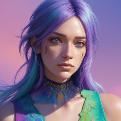 Person in Love: Hyperrealistic Splash Art