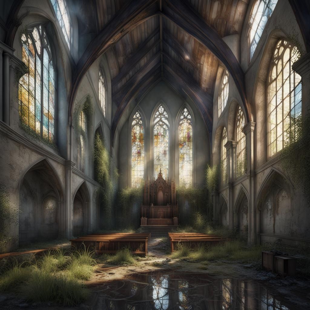 Abandoned Church: Photorealistic Octane Render in 32k