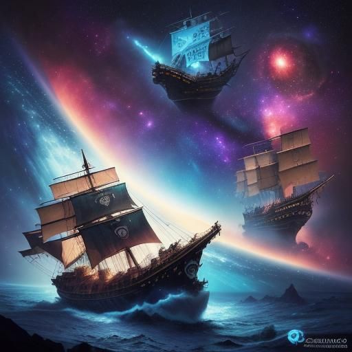 Cosmic Pirate Ships Navigating the Starry Cosmos