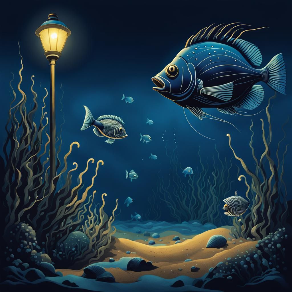 Eerie Anglerfish Lure Illuminates Deep-Sea Scene