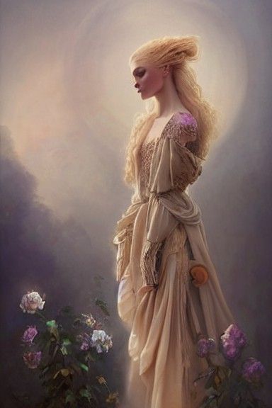 Rococo Man in Floral Gothic Style