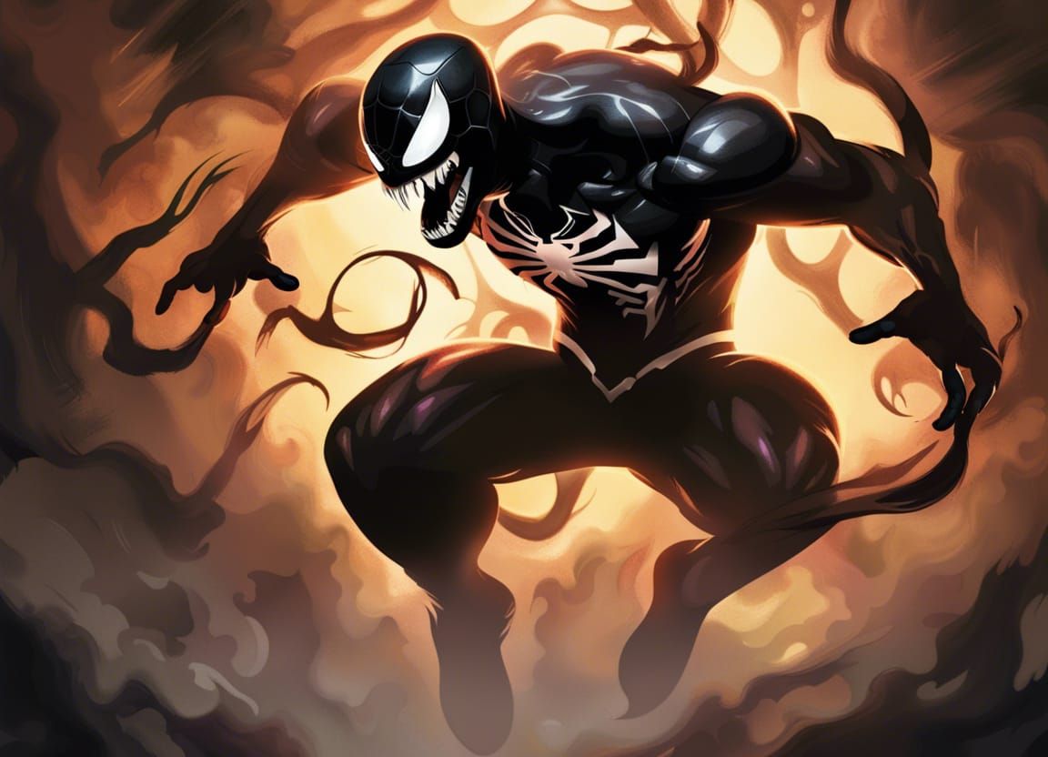 Venom Smoke Silhouette: High Contrast Epic Masterpiece