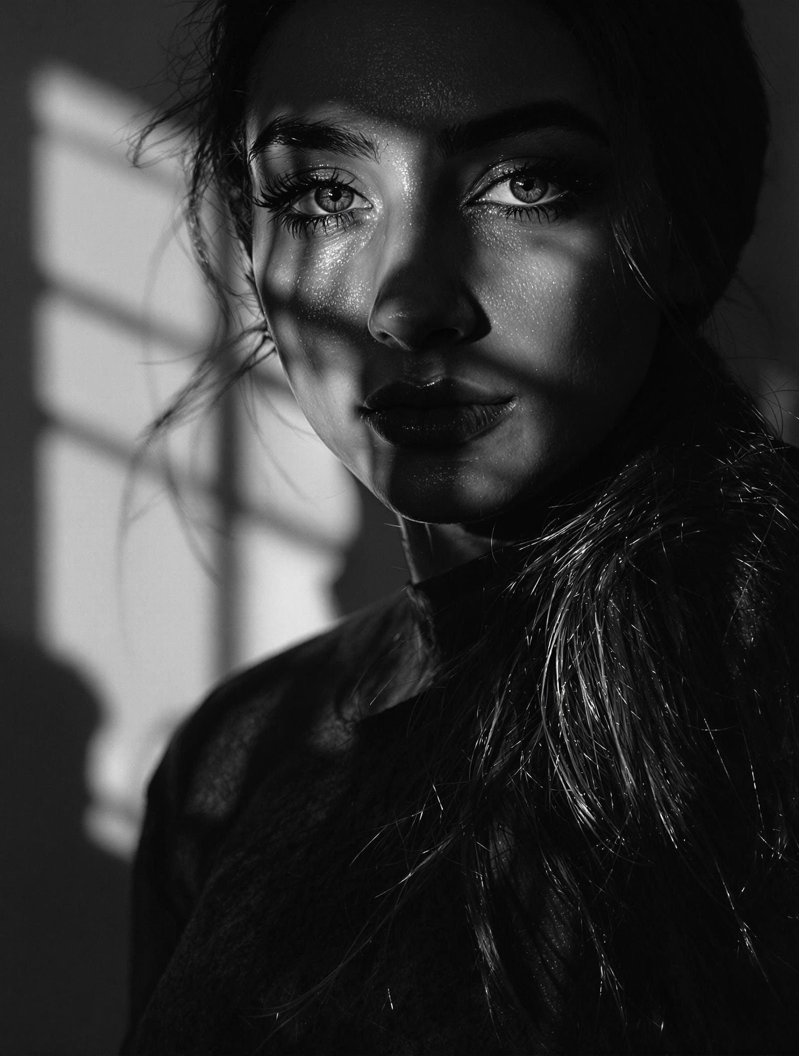 Serene Young Woman in Minimalist Beauty Style