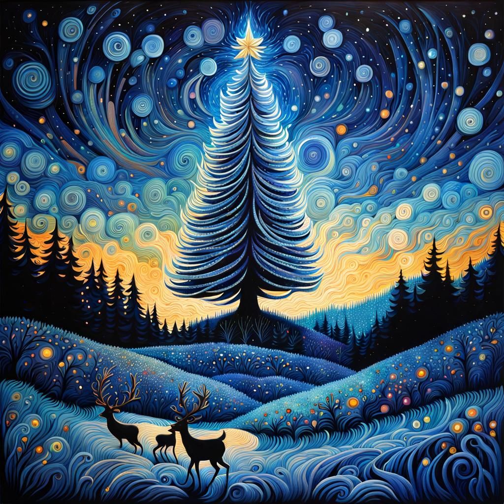 Bioluminescent Christmas Fir Tree: Jannson and Eads Style