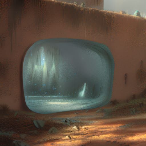 Surreal Blossoming Mirrors: A Dreamscape in Mixed Media