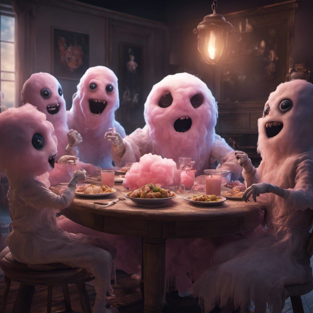 Surreal Ghost Family's Candy Floss Dinner