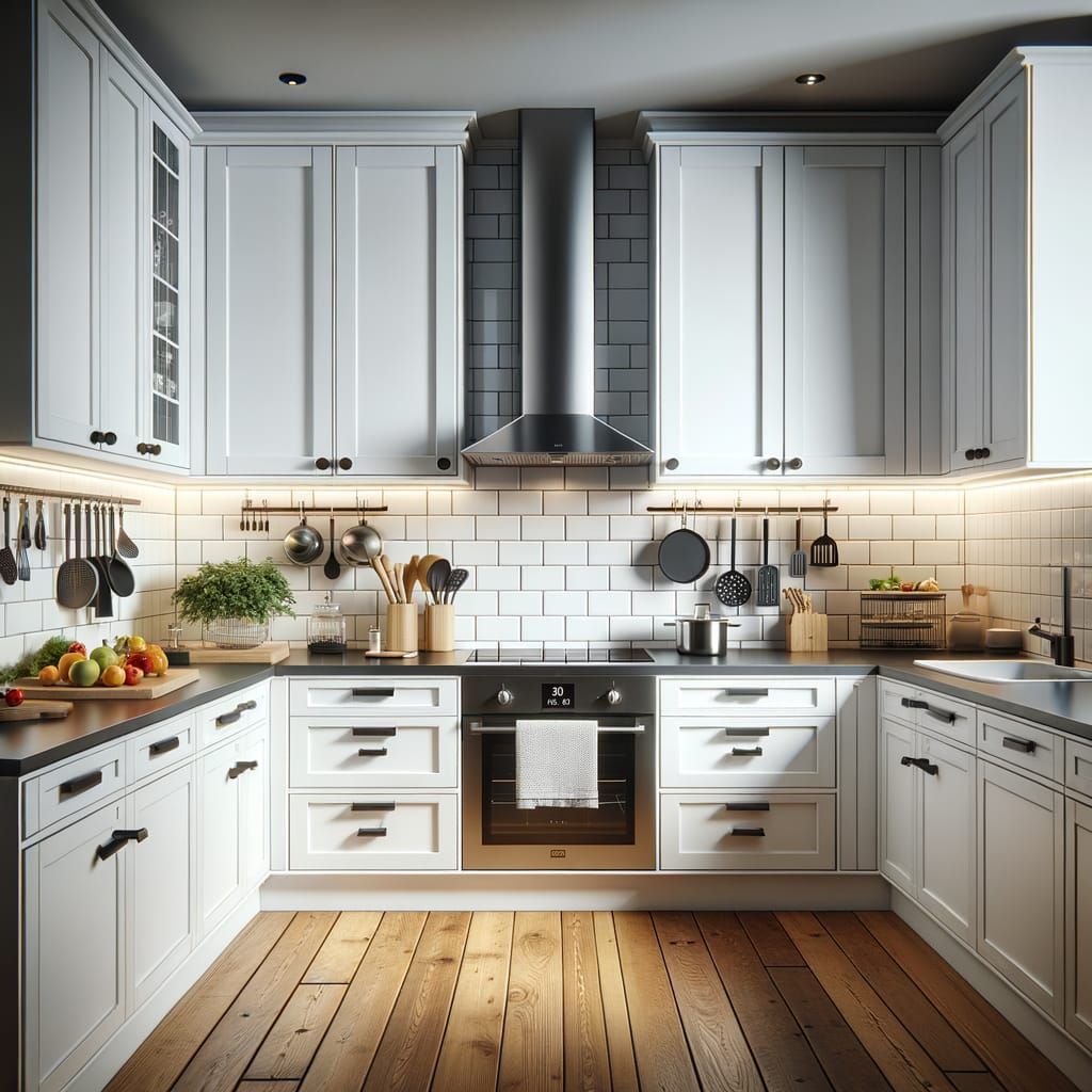 Ultra Realistic 3D Render of a Modern White Kitchen