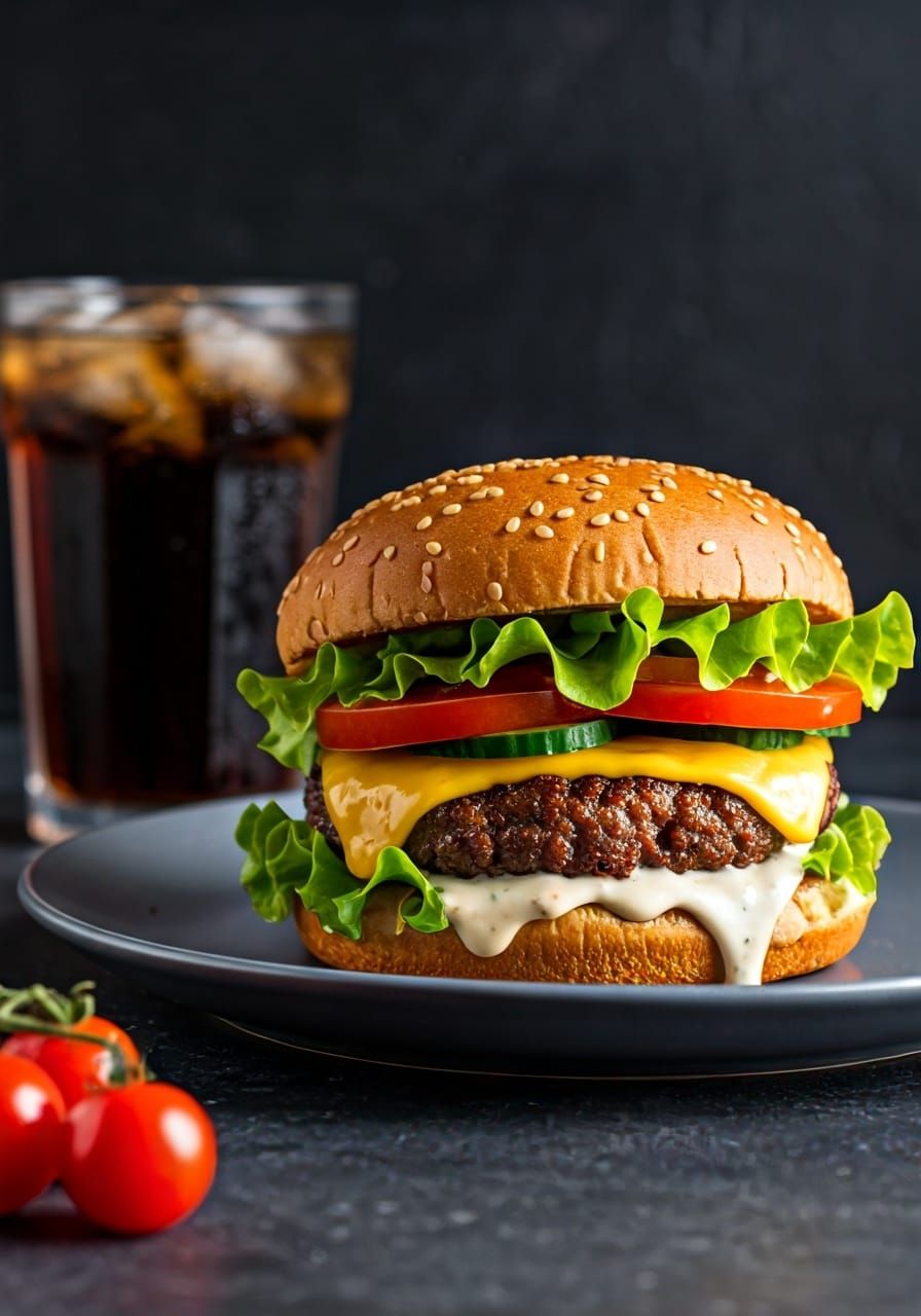 Delicious Cheeseburger Food Photography Masterpiece