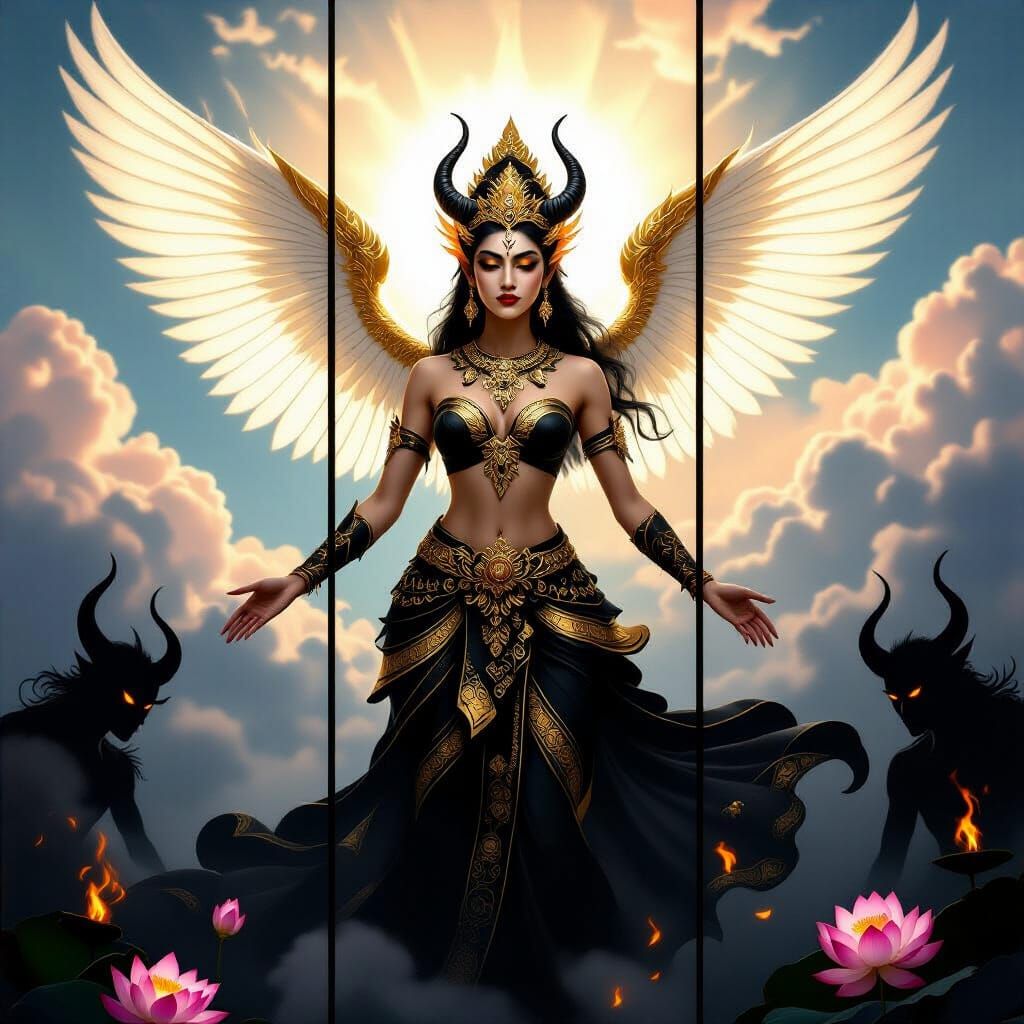 Divine To Demonic Transformation Triptych