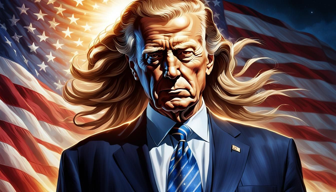 Resolute President Bathed in Divine Golden Dawn