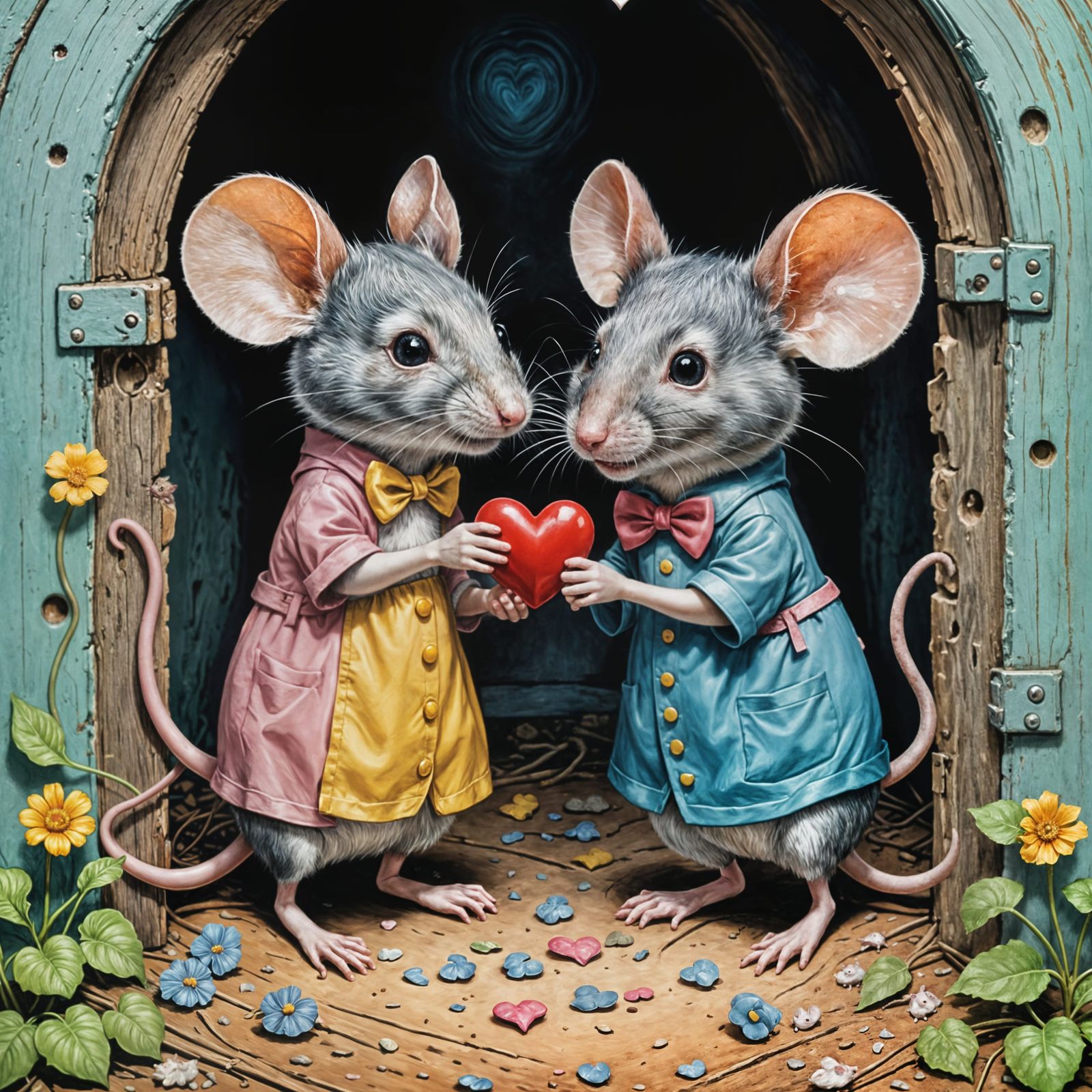 Adorable Mice in Whimsical Comic Book Art