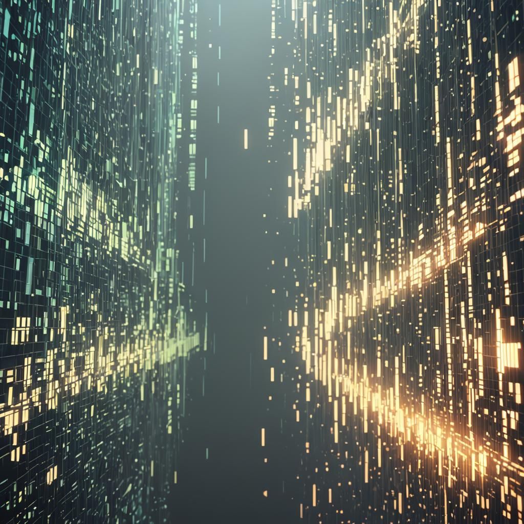 Pixelated Glitch Art with Matrix Code