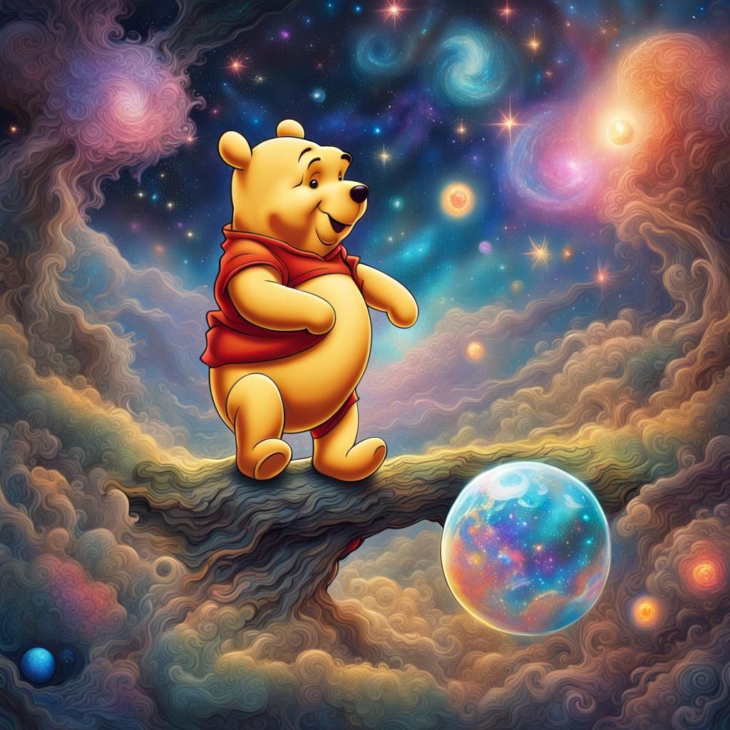 Winnie the Pooh: Holographic Astral Cosmic Illustration