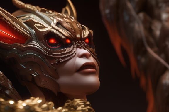 Monster Spider Woman with Japanese Face in Japan