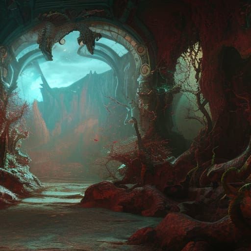 The Entrance to Hell: Detailed Matte Painting