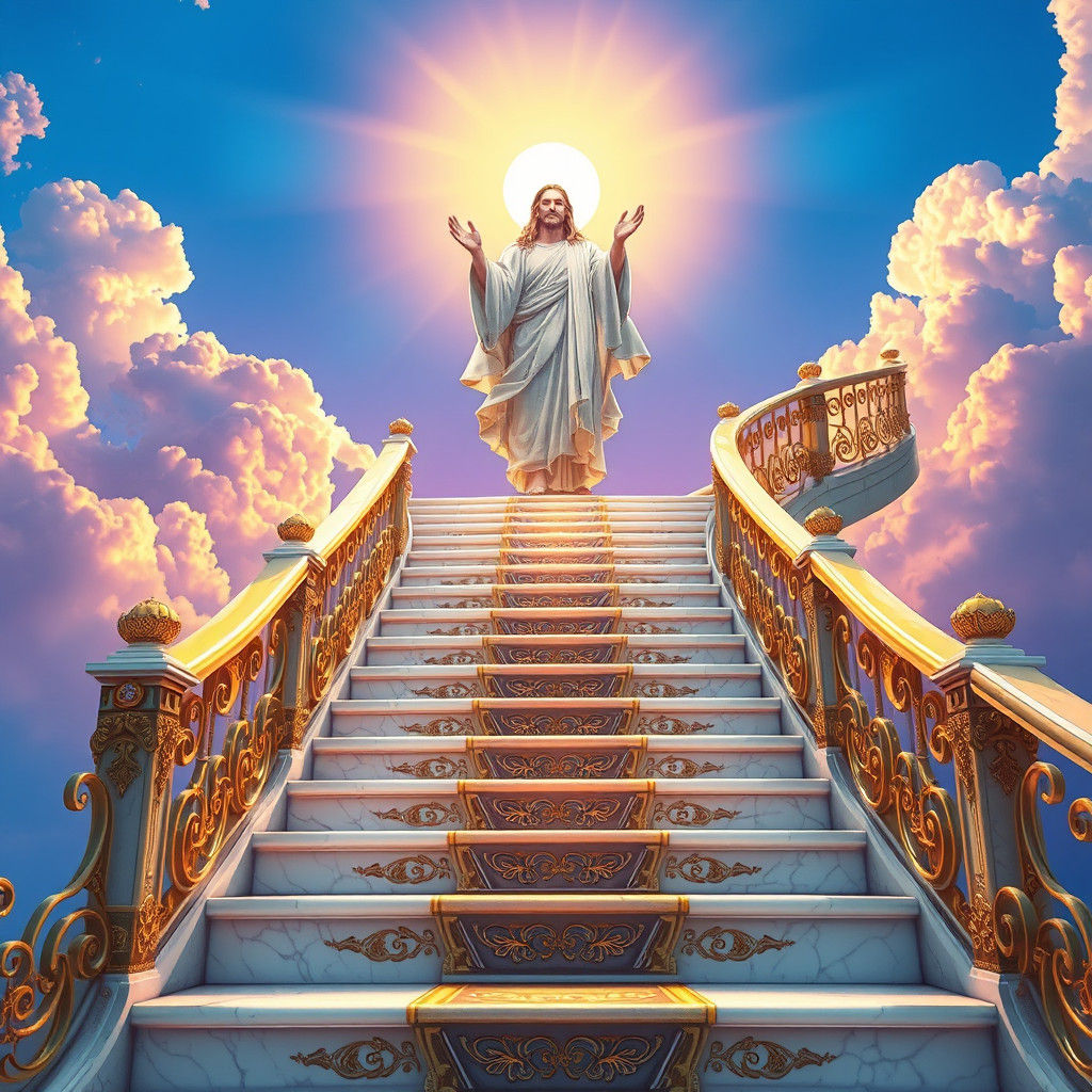 Stairway to Heaven: Radiant God in Digital Art