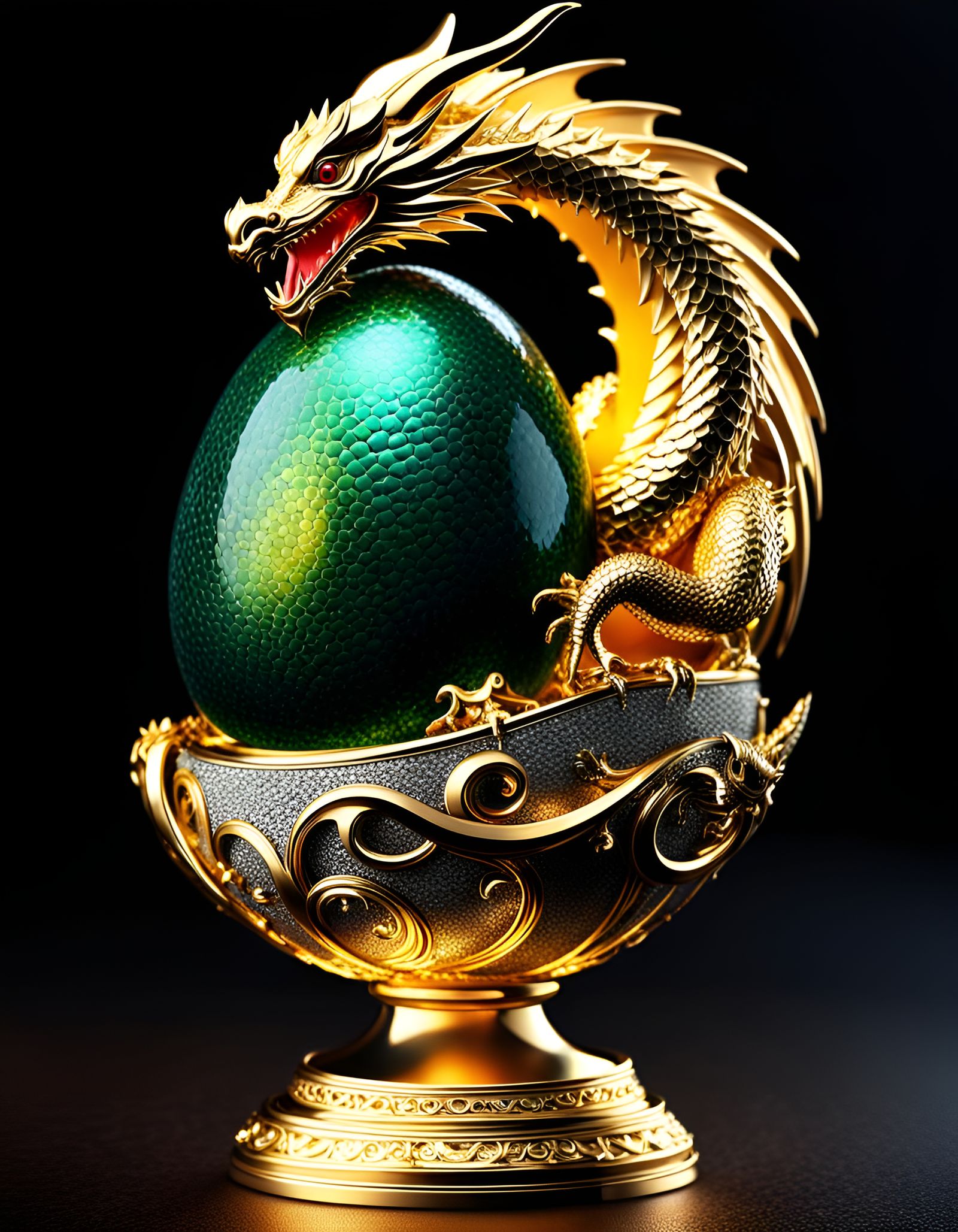 Golden Jade Dragon Egg