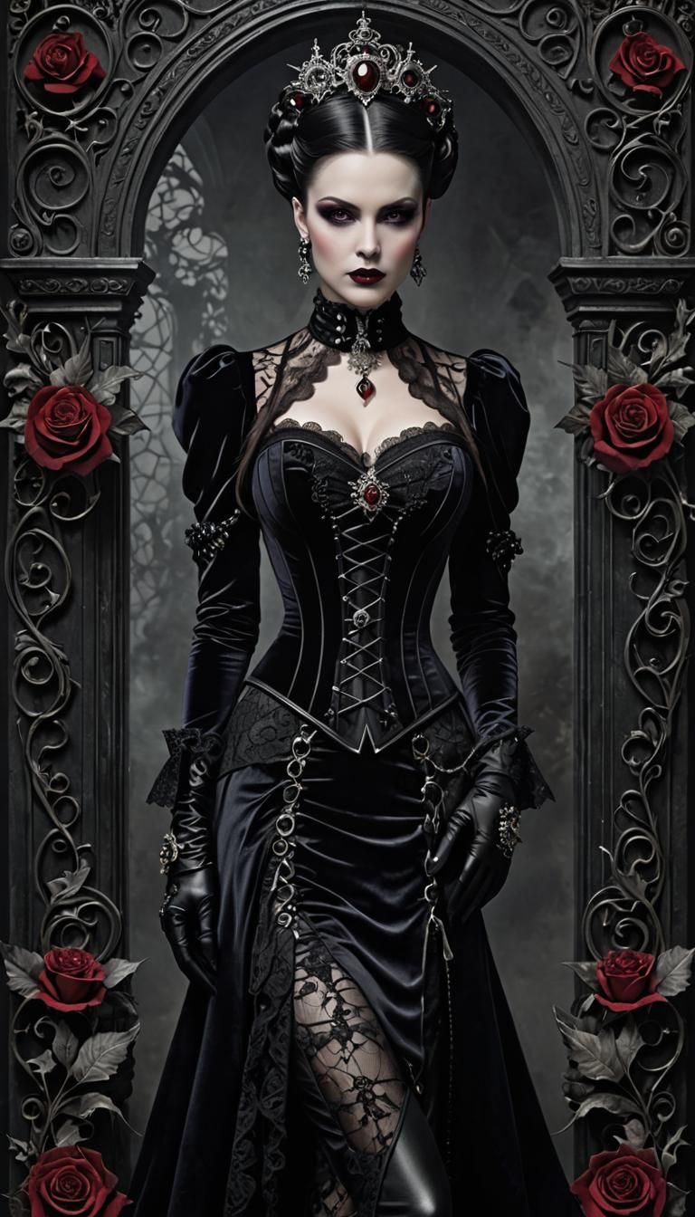 Gothic Fashion: Black Velvet, Lace, and Silver