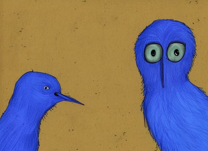 Blue birdman, blue avian human hybrid, lilac head feather, beautiful appearance, majestic looking, spiritual being, peac...