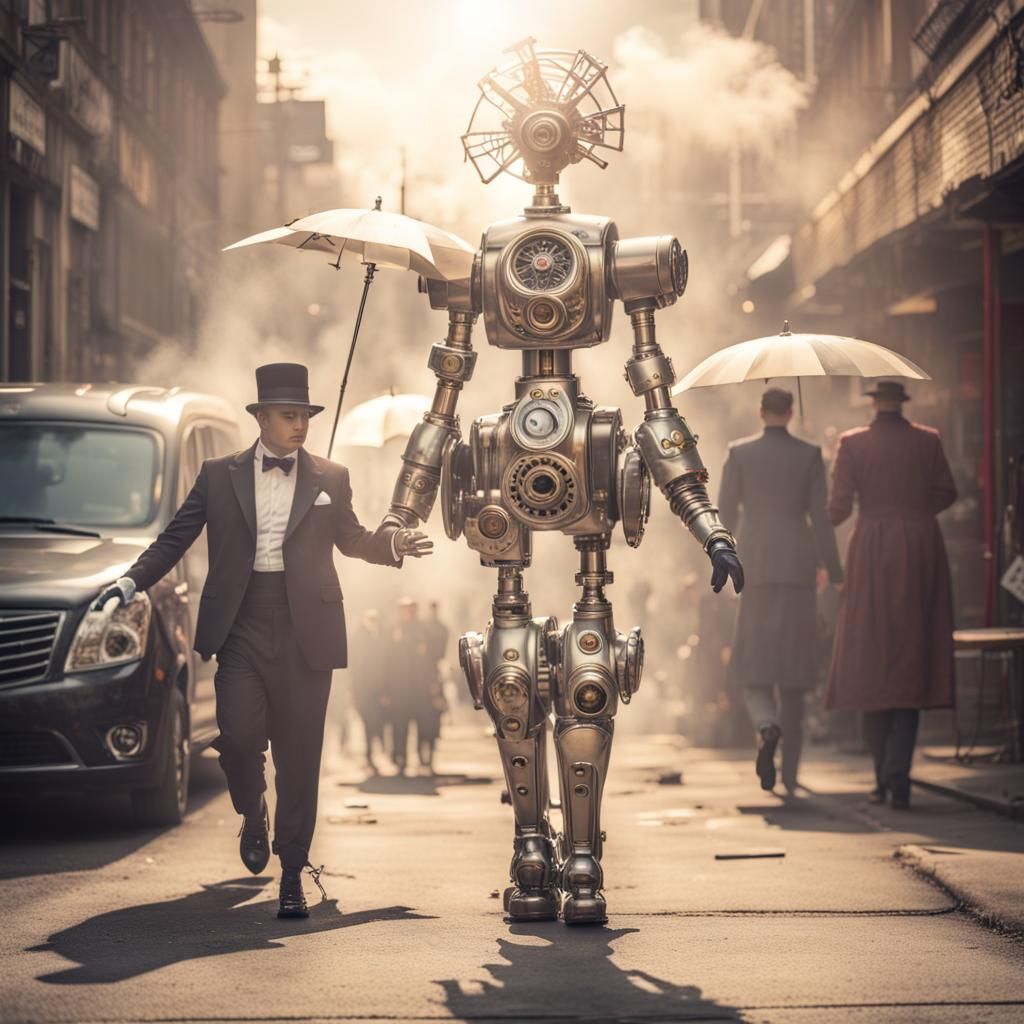 Steampunk Robot Geisha Attack in Bronx