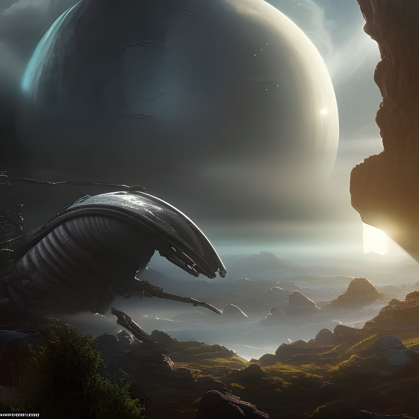 Epic Collision of Alien Worlds: Digital Matte Painting