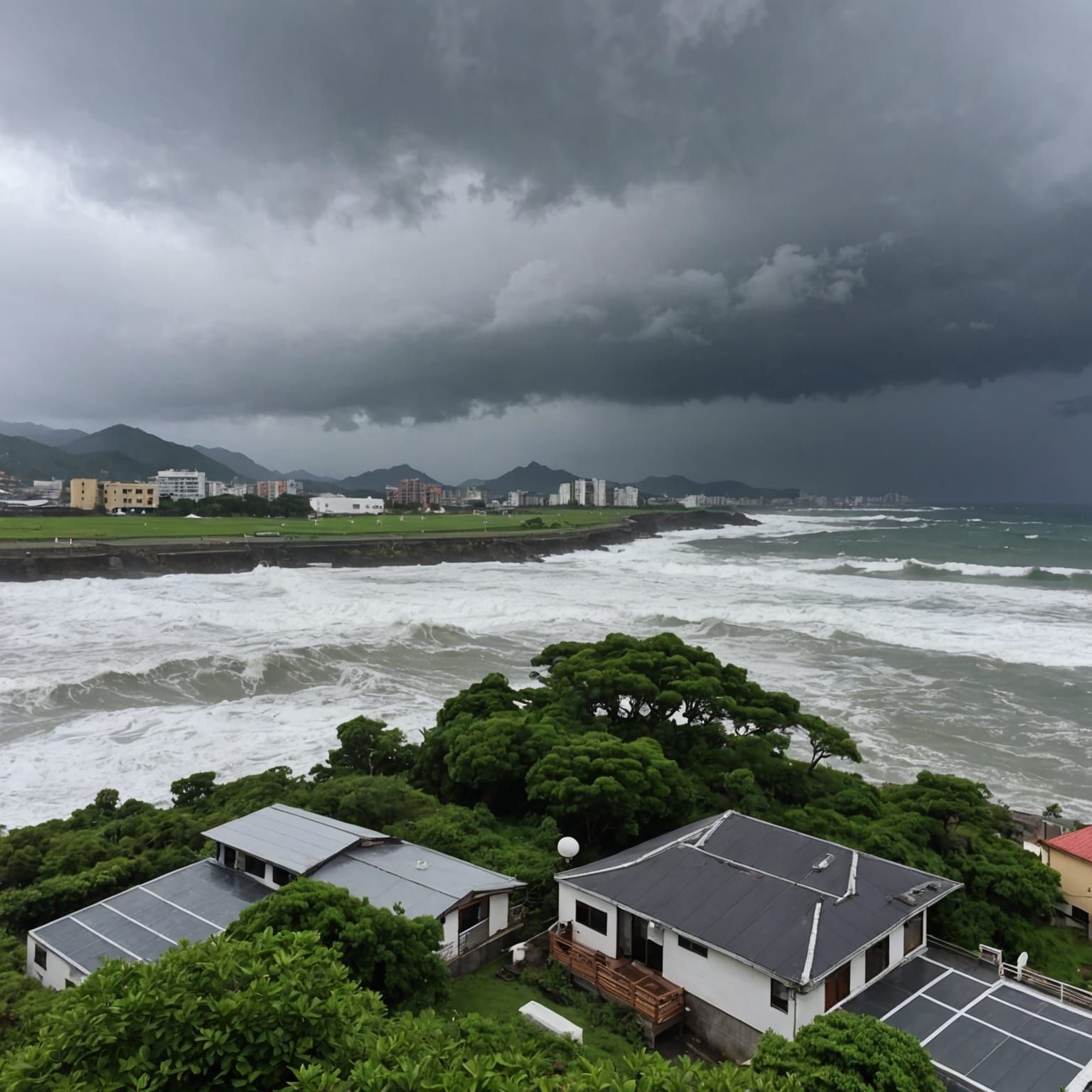 Intense Typhoon Batters Taiwan Island