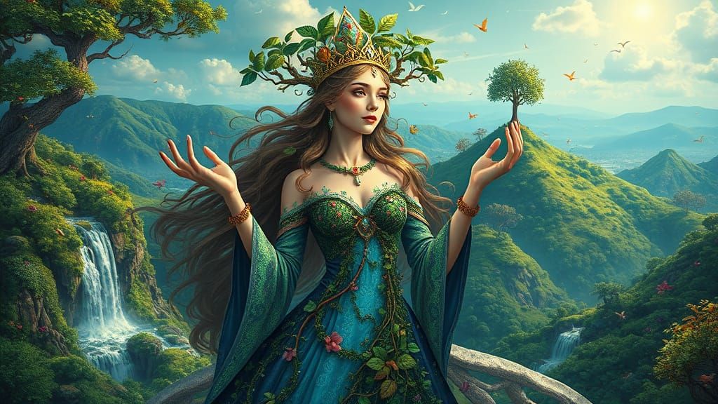 Surreal Fantasy Princess in Whimsical Woodland Realm