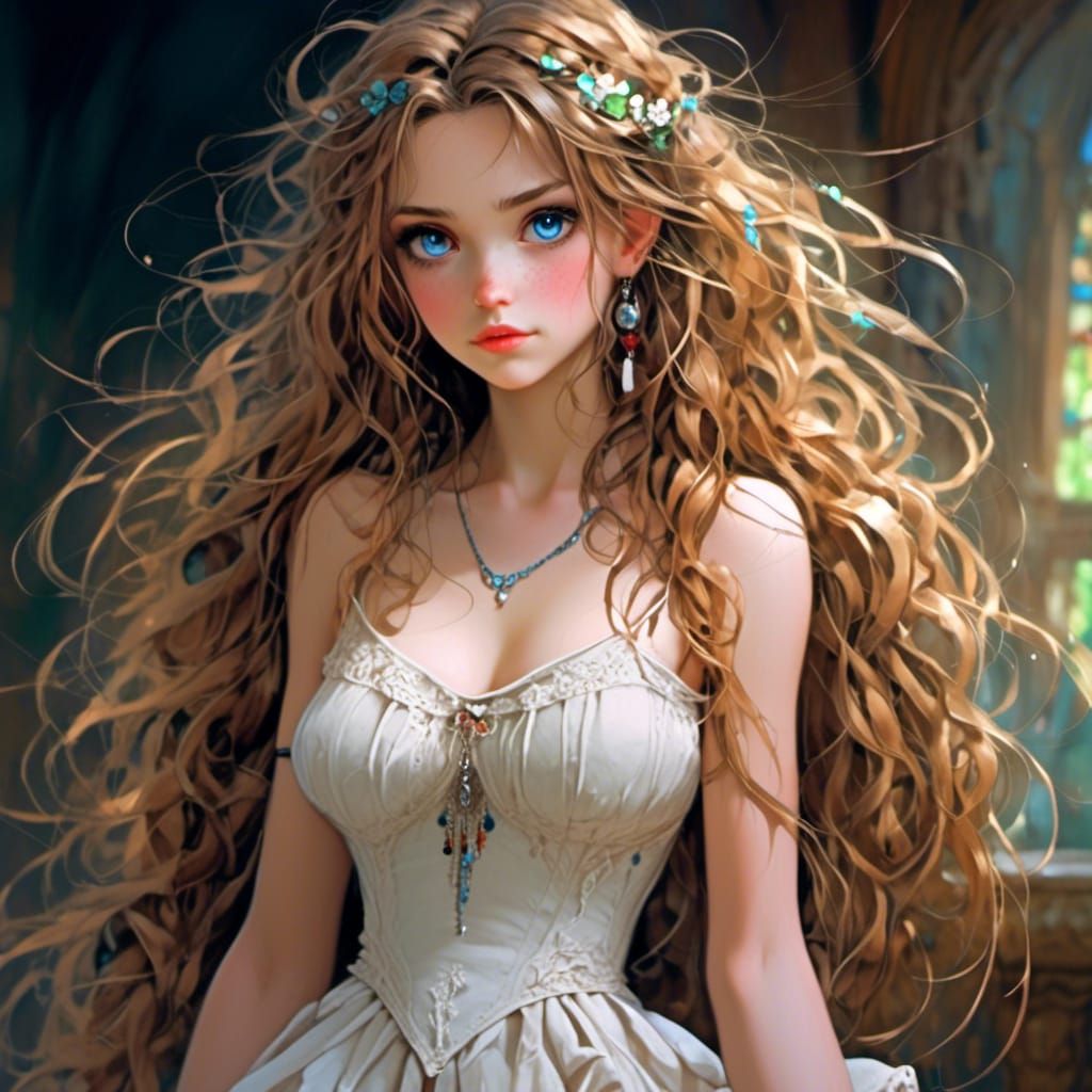 Photorealistic Woman with Flirty Gaze by Royo