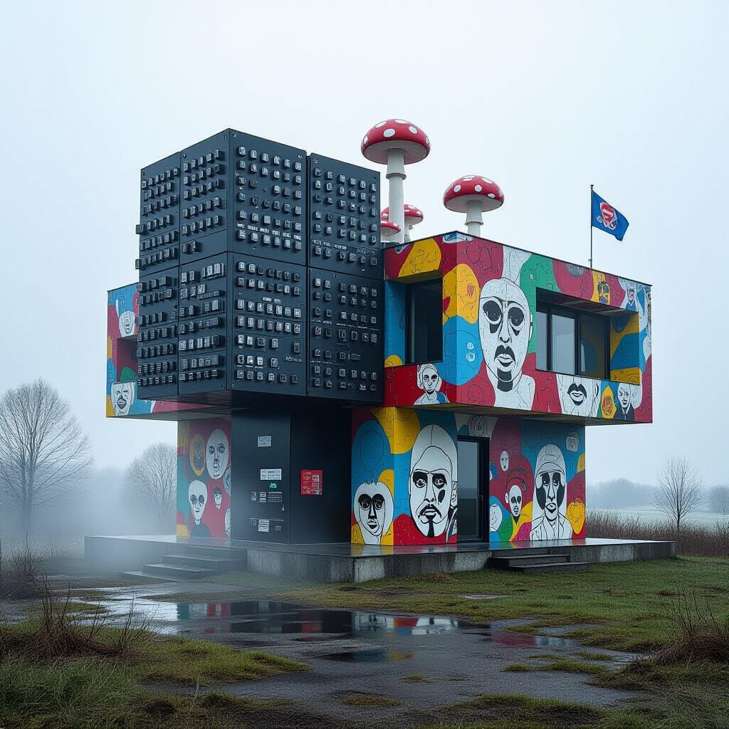 Surreal 17th Century Computer in Dreamscape Setting