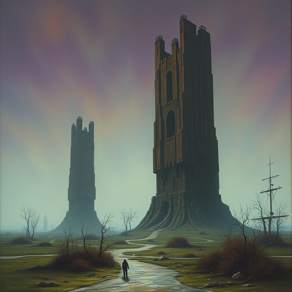 Surreal Dystopian Landscape Art